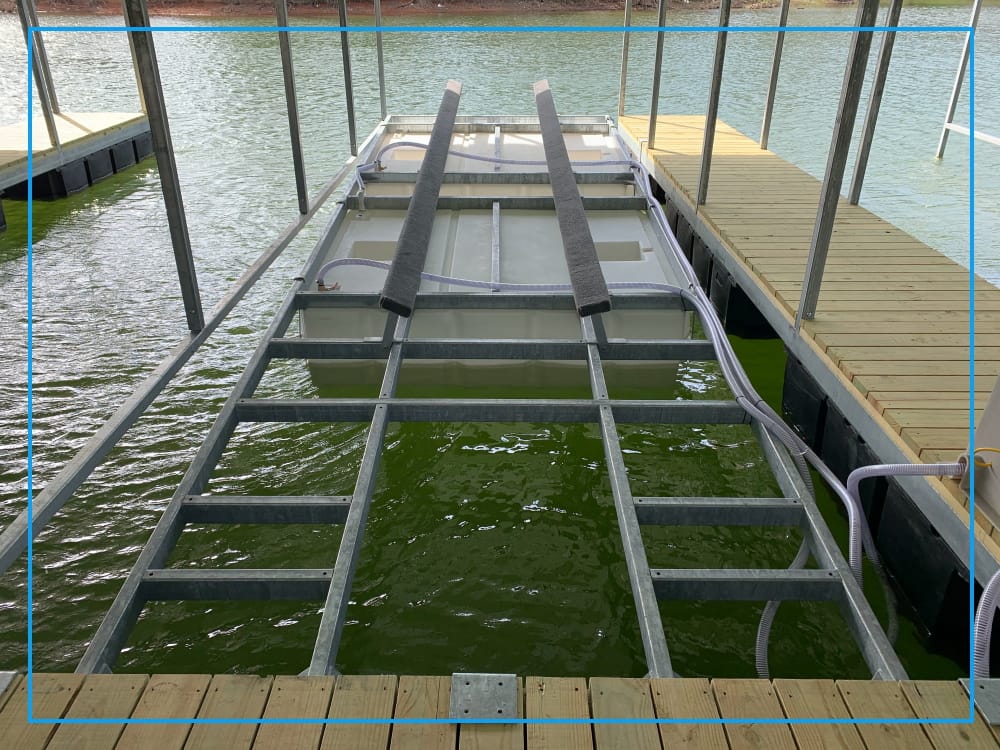 8,000 lb Econo Lift front mount hoist with pontoon