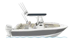 Center console boat illustration