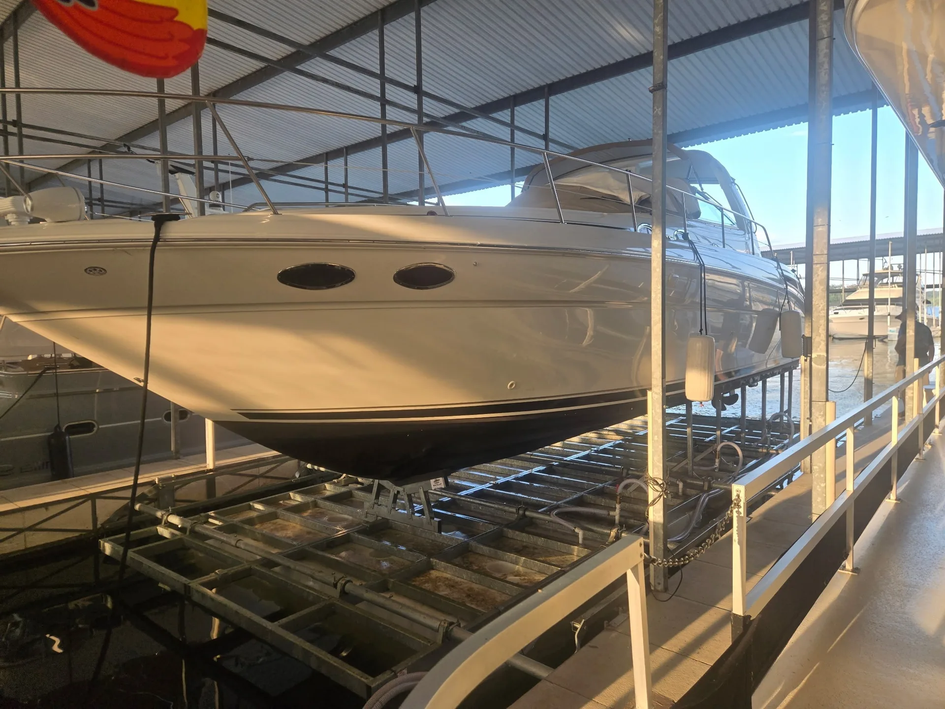 26,000 lb Econo Lift special-order boat lift, close view