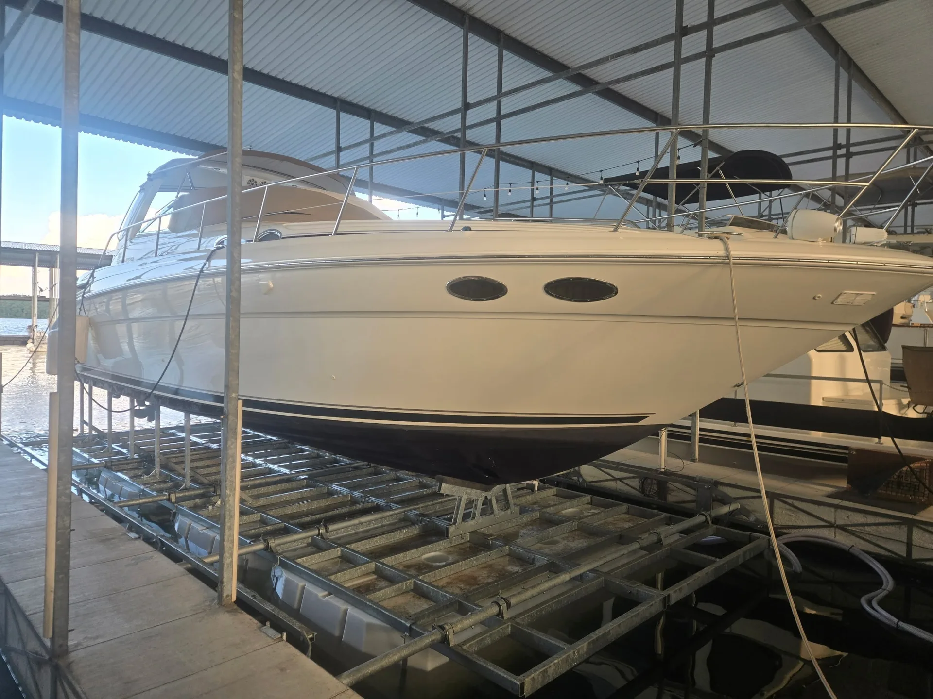 26,000 lb Econo Lift special-order boat lift on the water