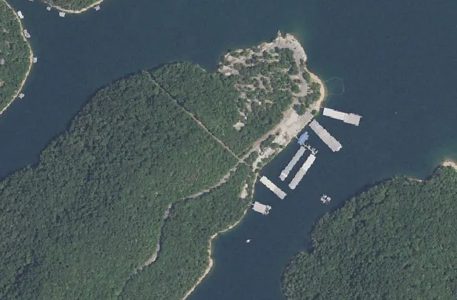 Overhead view of Lost Bridge Marina (USGS imagery)