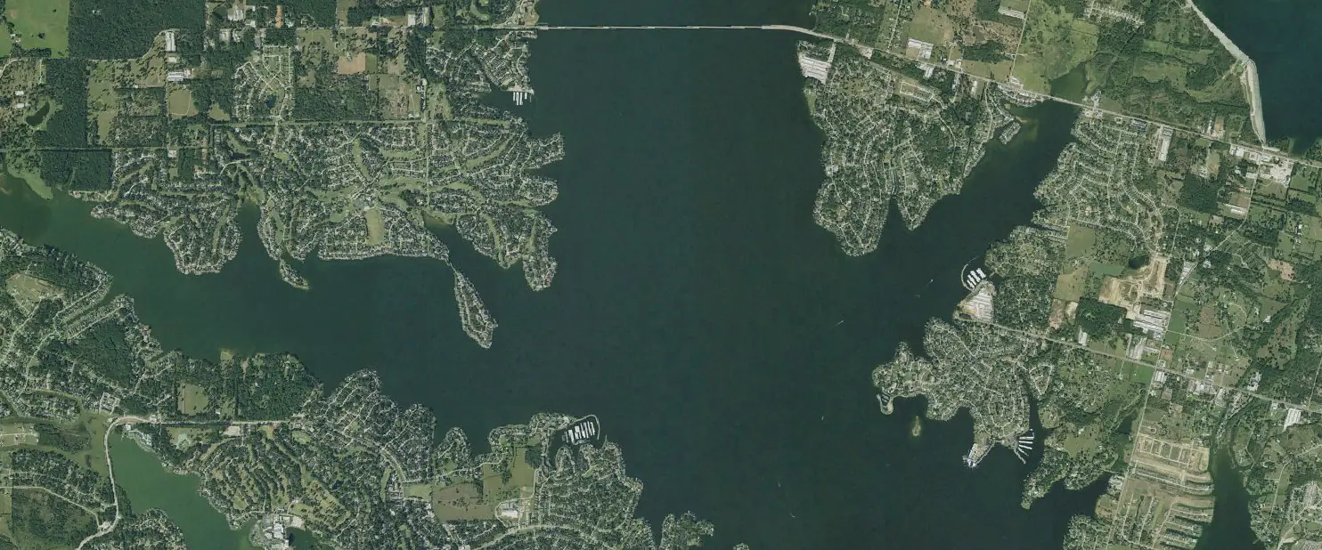 Aerial view of Lake Conroe (USGS imagery)